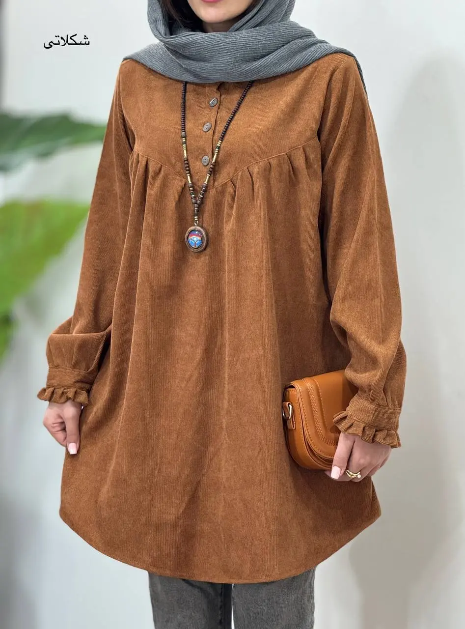 مانتو پاییزه یقه چین آیسو مانلی 1